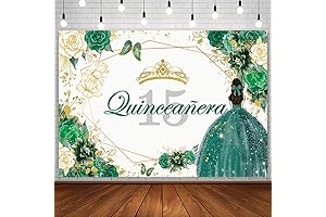 Sendy Emerald Green Backdrop for Quinceanera 5 x 7 ft.