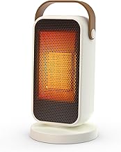 1200W Mini PTC Energy-Saving Electric Fan Heater, Quiet, 3 Heating Levels, Fan Heater for Bathroom, Office, Living Room, Home (White)