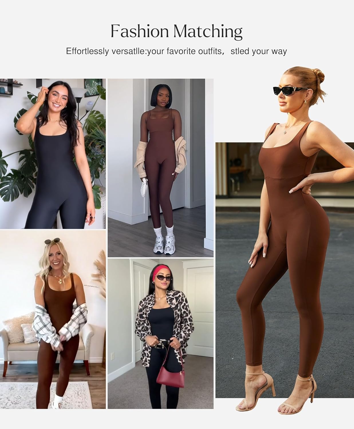 Popilush Shapewear Jumpsuits for Women Built-in Bra Tummy Control Bodysuit Square Neck Sport Romper Summer Outfit - Image 6