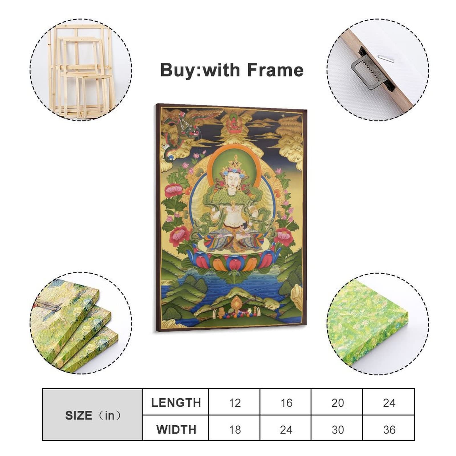 Vajrasattva con Buddha Amitabha Religione Buddismo Poster di Meditazione Decorazione per la Casa Poster Decorazione da parete Camera da letto Decorativa Estetica 40 x 60 cm