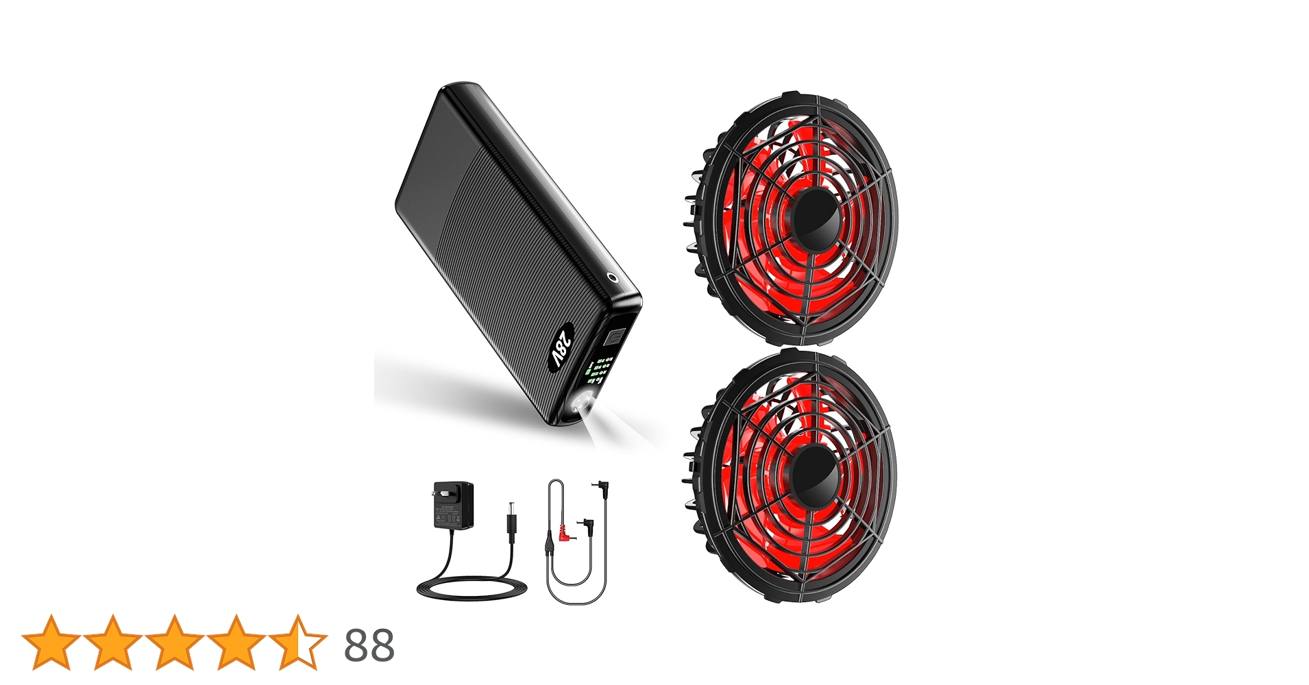 ファンバッテリーセット【2025酷夏新登場＆業界超強28V】30000mAh Amazon.co.jp: ファンバッテリーセット【2025酷夏新登場＆業界超