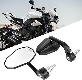 DREAMIZER Motorcycle Mirror E-Approved Universal, 360° Rotatable Motorcycle Rear View Mirror 7/8 Inch 22 mm Handlebar Mirror Compatible with Honda Kawasaki Suzuki Yamaha Cruiser Scooter ATV