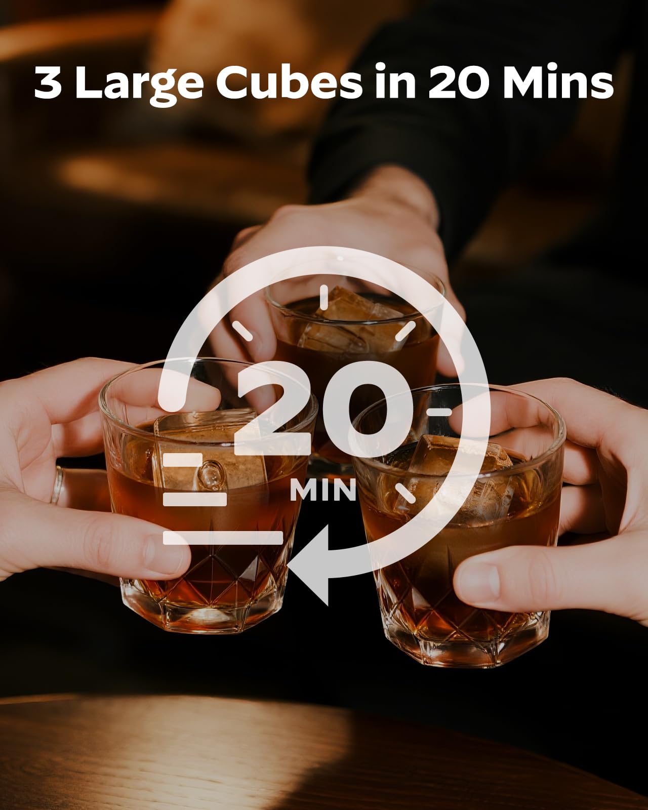 Silonn Clear Ice Cube Maker Countertop, Makes 3 Large 1.6″ Cubes in 20 Mins, Crystal Clear & Slow-Melting Ice for Whiskey, Adjustable Ice Thickness & Auto Clean, Great for Home bar, Kitchen & Party on Fridge.com