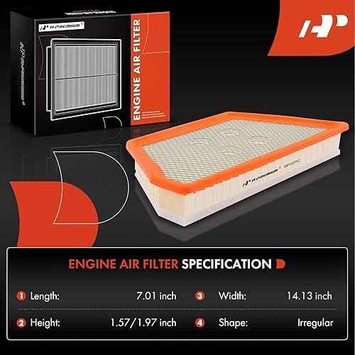 Miniatura 2 de A-Premium Filtro de aire de motor compatible con Cadillac CT6 2016 2017 2018 2019 2020, V6 3.6L, repuesto # 23458700