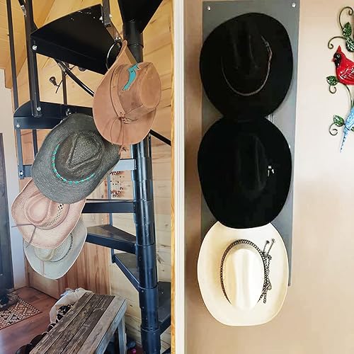 Miniatura 7 de Paquete de 2 ganchos adhesivos para sombreros, soporte para sombreros, organizador de sombreros, perchas de almacenamiento de montaje en pared, sin