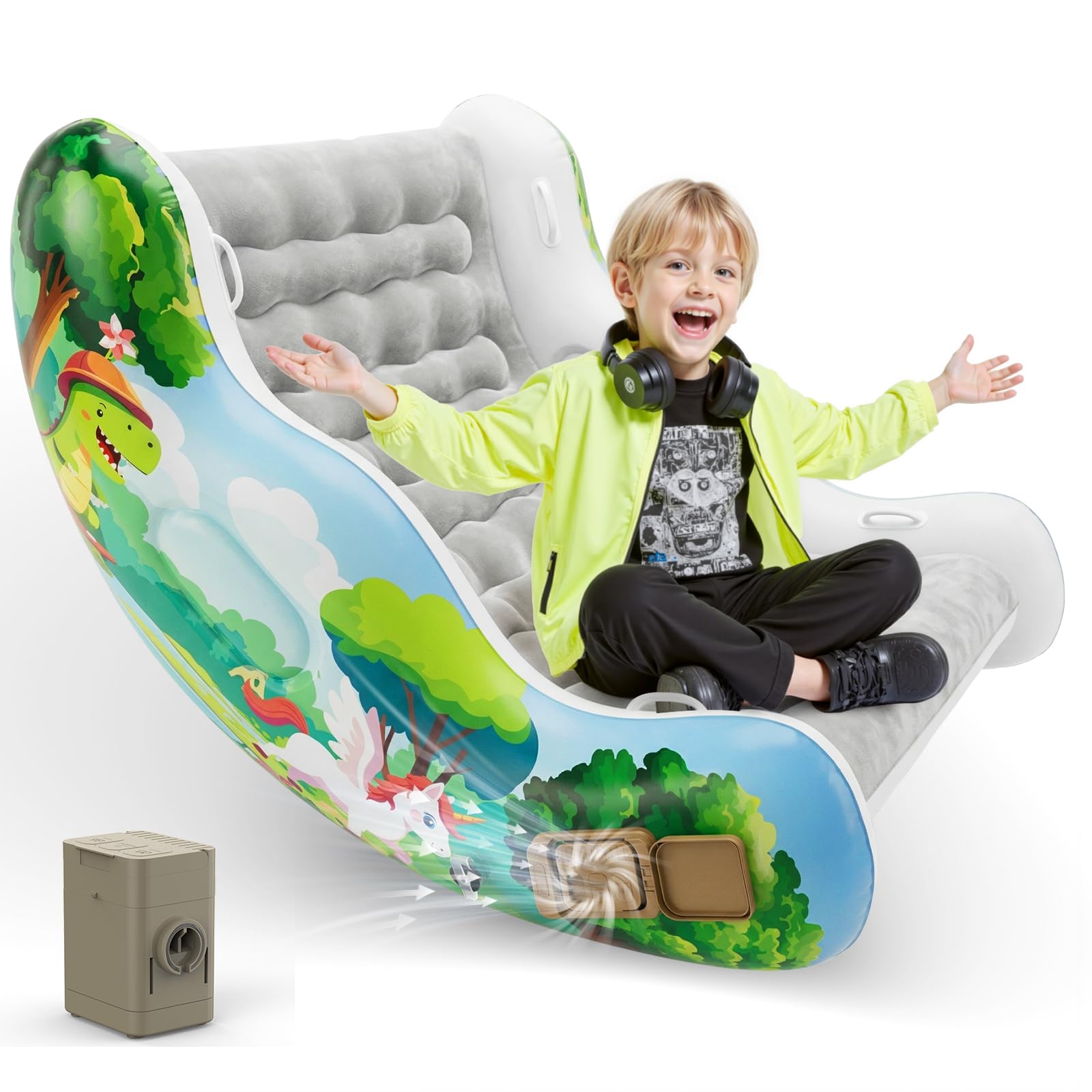 Crakrora Inflatable Rocking Chair for Kids