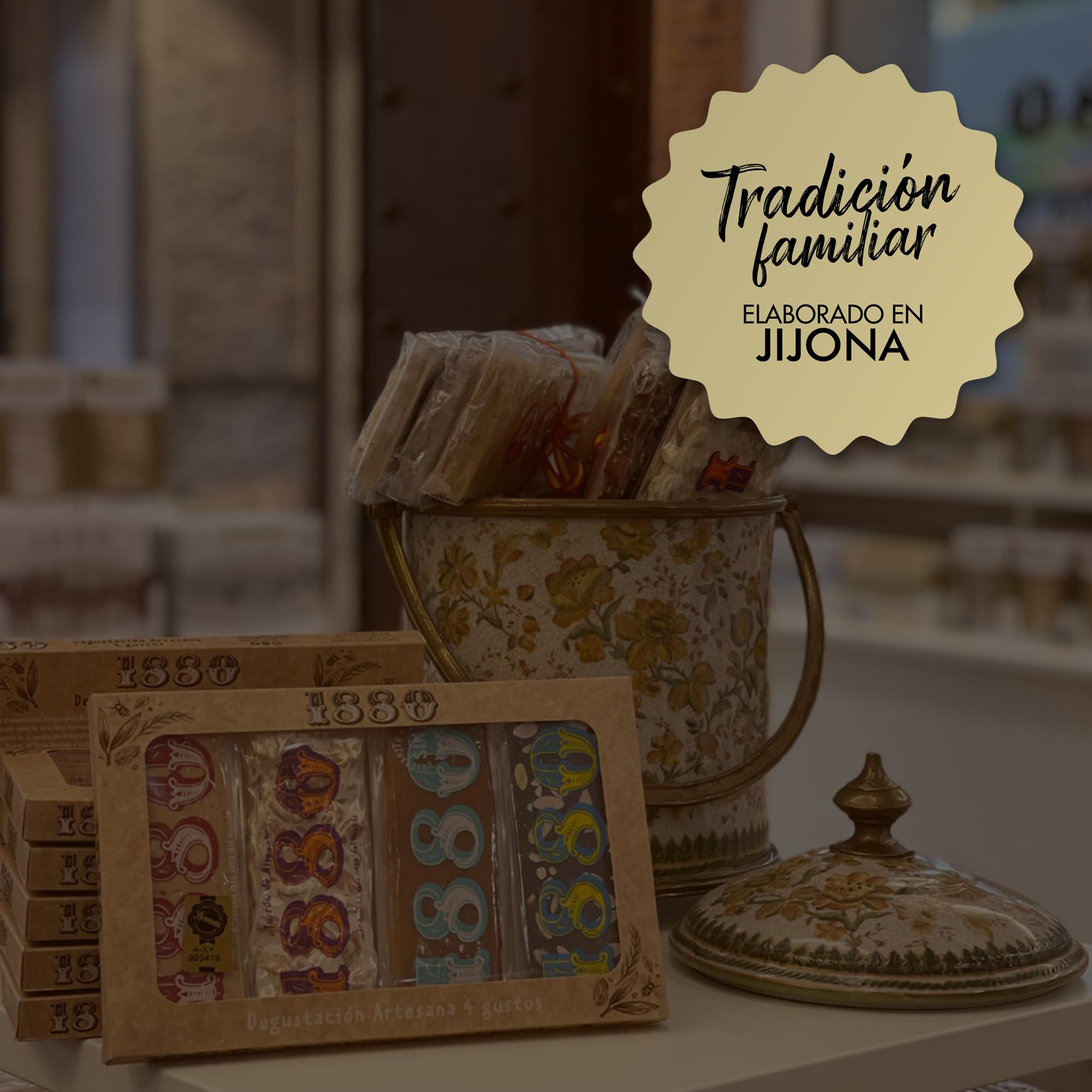 Turrón de Mazapan Tutti-Frutti Rilsan 300g, Tableta con Almendras Seleccionadas, Receta Tradicional, Regalo Navideño