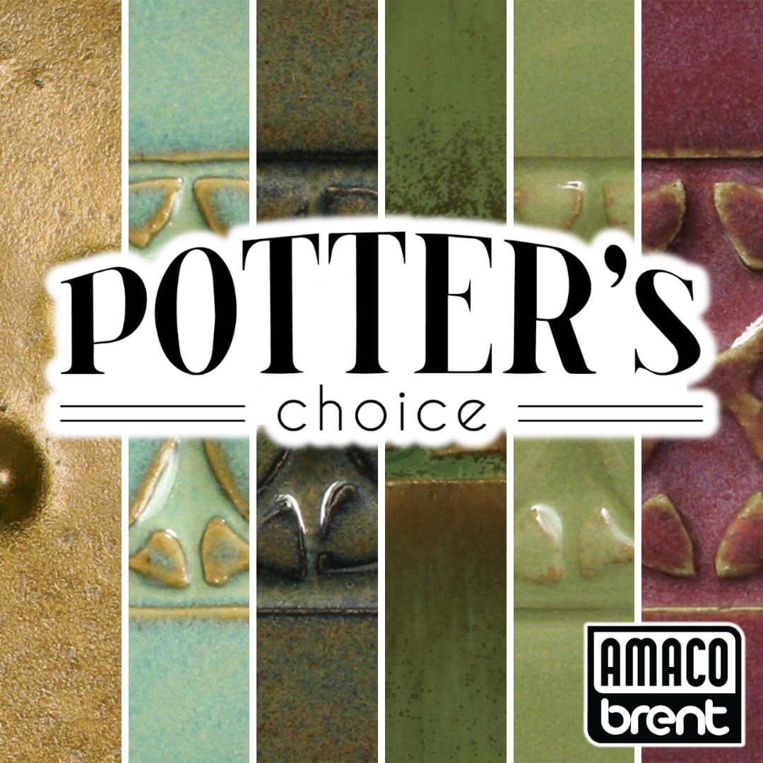 AMACO Potters Choice Lead-Free Glaze Set - B, 1 pt, Assorted Colors, Set of 6
