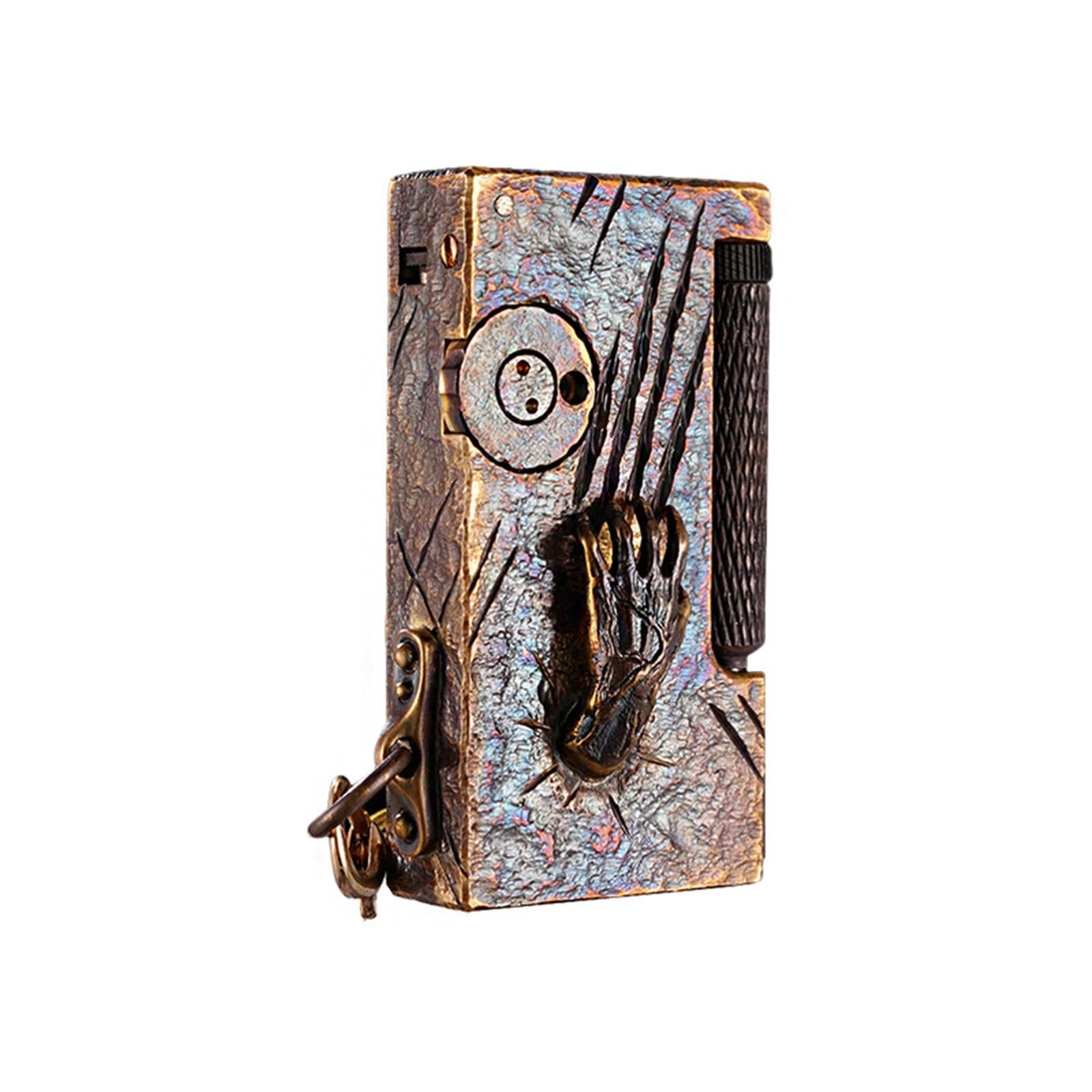 Handgefertigtes Vintage-Petroleumfeuerzeug aus reinem Kupfer mit Hubarm, Trench-Feuerzeug, Schleifscheibenzündung, geeignet for Sammlung/Dekoration/Geschenk