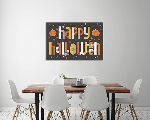 Miniatura 3 de Jaxson Rea "Retro Halloween I Black Gallery Wrapped Canvas by Laura Marshall, 15" x 10"
