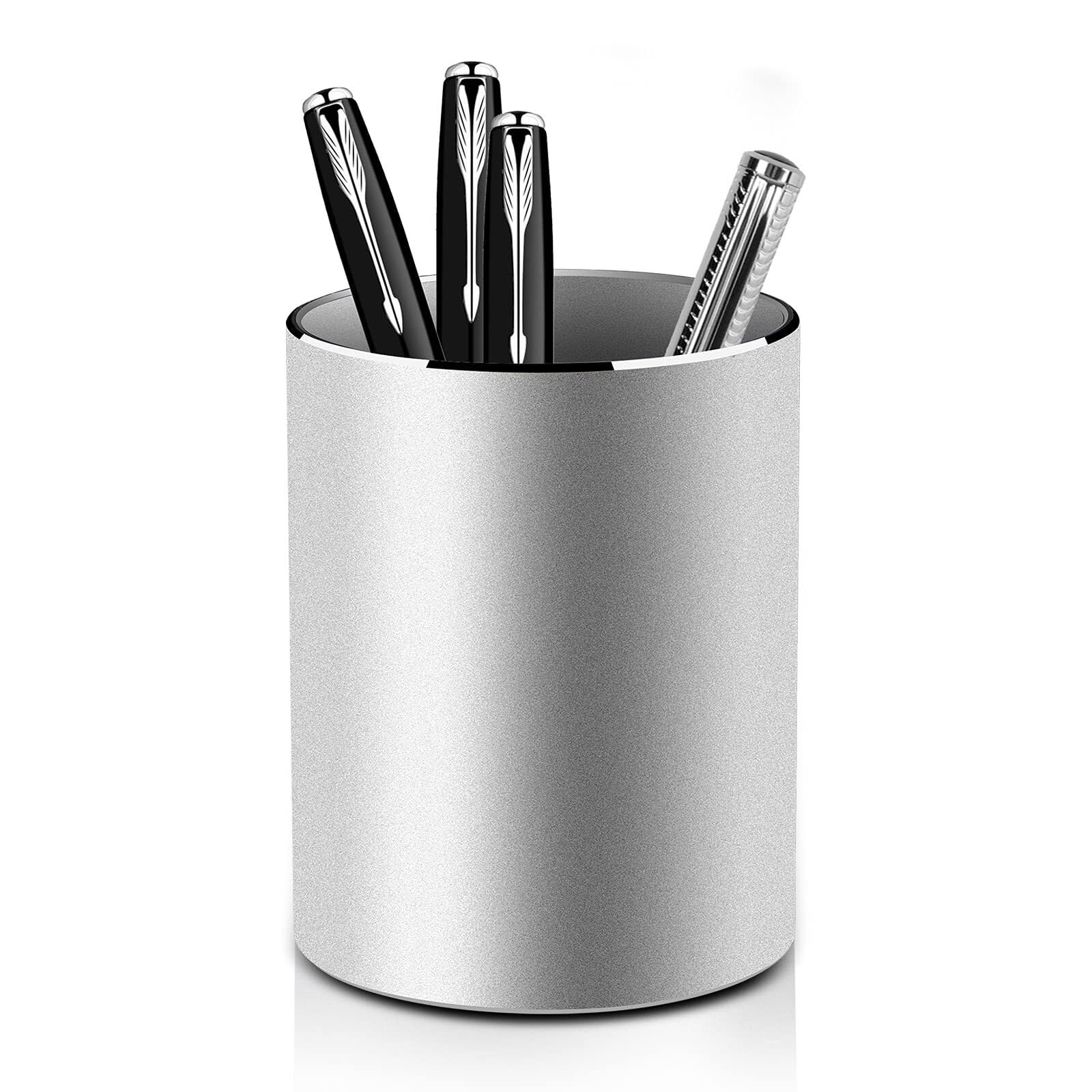 Stifteköcher Stifte Halter Runder Stifthalter, Schreibtisch-Organizer, Geeignet For Büros, Schulen Und Zuhause Schreibtisch-Organizer(Silver)