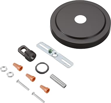 Aspen Creative 21508-11, Transitional Chandelier & Light Fixture Canopy Kit w/Collar Loop, Oil Rubbed Bronze, 5-1/2" Diameter, 1" Center Hole