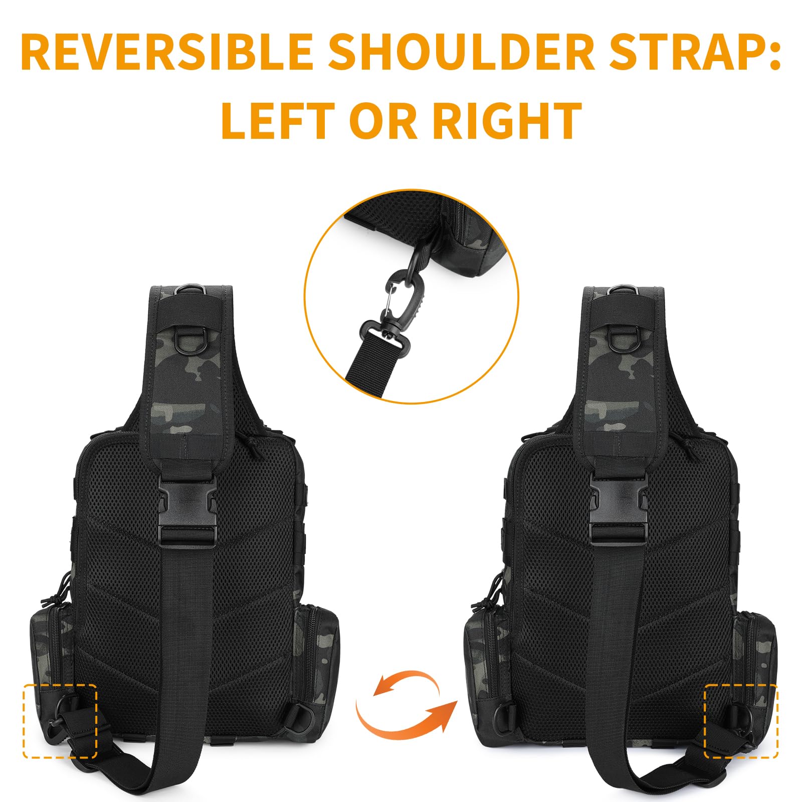 Mochila Cruzada Militar Grande ENJOHOS Bolsa Molle Hombro Sling Daypack para Ciclismo Senderismo