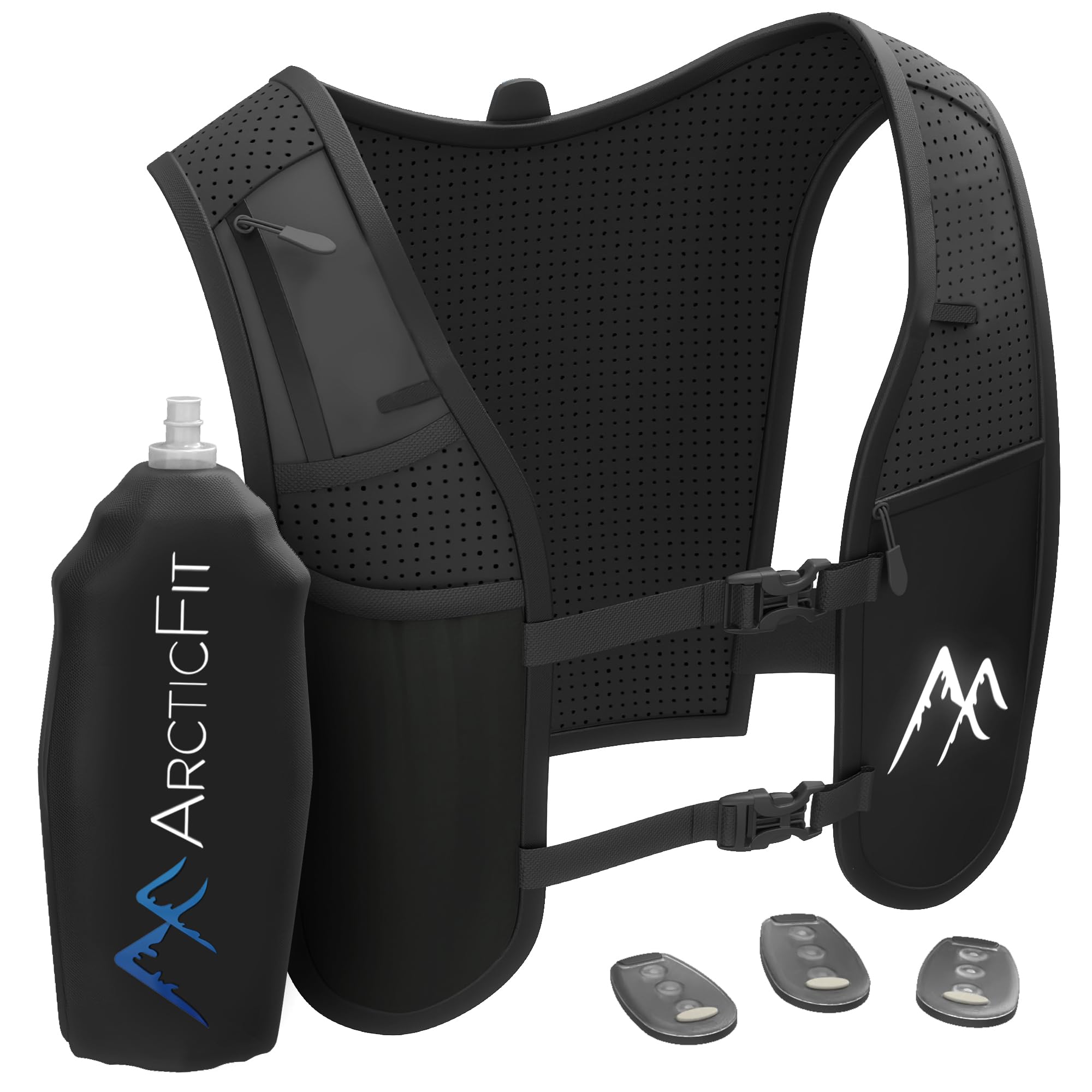 ArcticFit LED Laufweste – Verstellbare Unisex Reflektierende Weste mit Handyhalterung und Aufbewahrung – Leichte und langlebige Laufrucksack-Alternative – Trinkweste