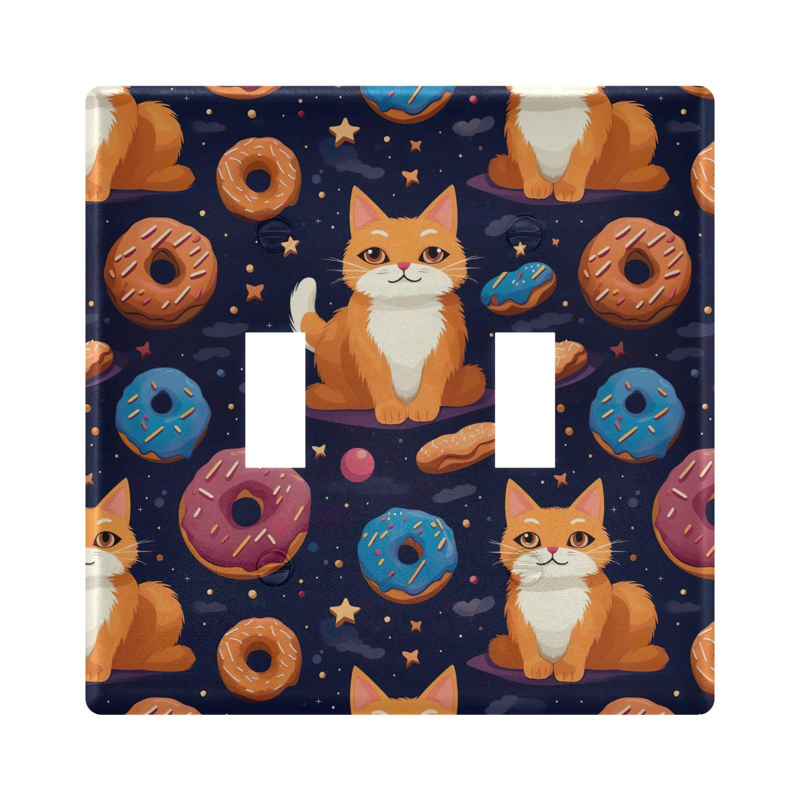 UMIRIKO Cute Cat Cookie Light Switch Cover Plate Covers Decorative Double Toggle Home Decor 202b3270