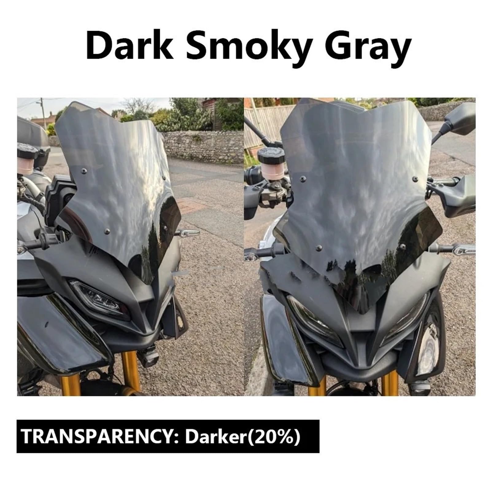 Deflettore per moto Adatto per YAMAHA Tracer9 TRACER 9 GT 2021-2022 Adatto per MT-09 TRACER GT 2018 - Deflettori antivento per parabrezza moto DEFLETTORI ARIA(Smoky gray)
