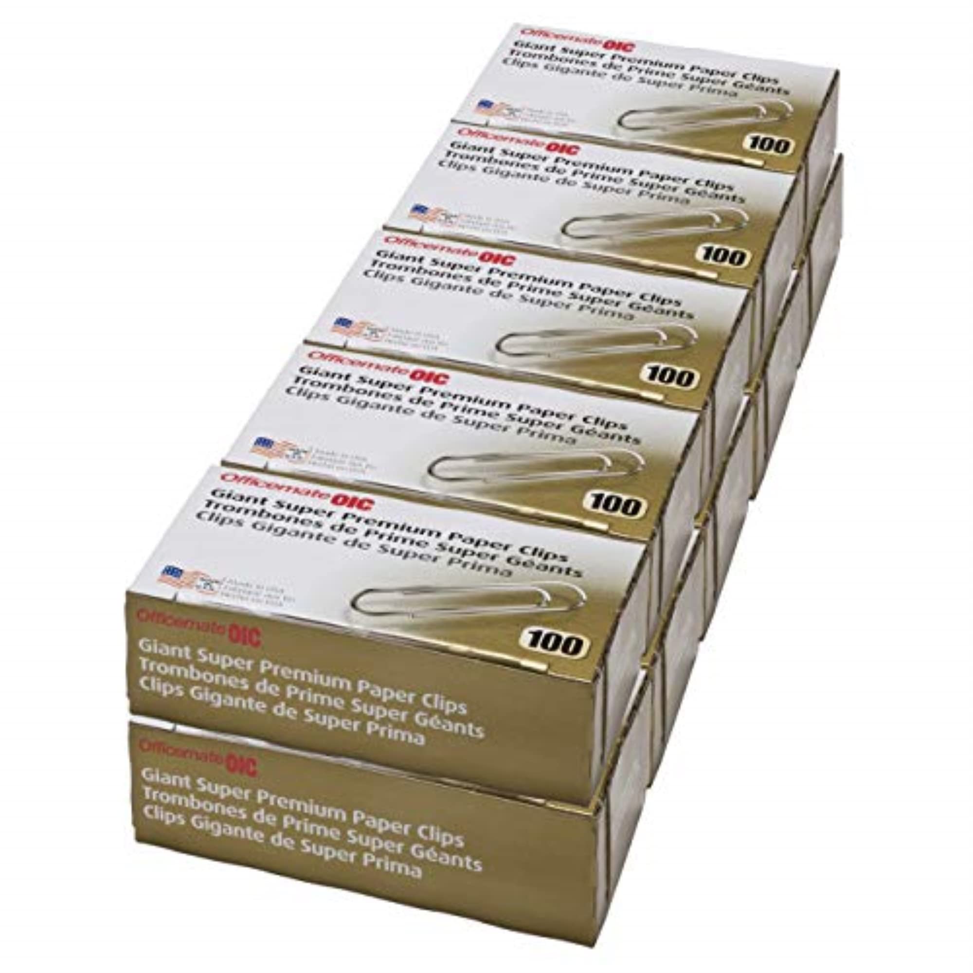 Officemate Super Premium 99907 Trombones géants 1 000 clips (10 boîtes de 100 chacune)
