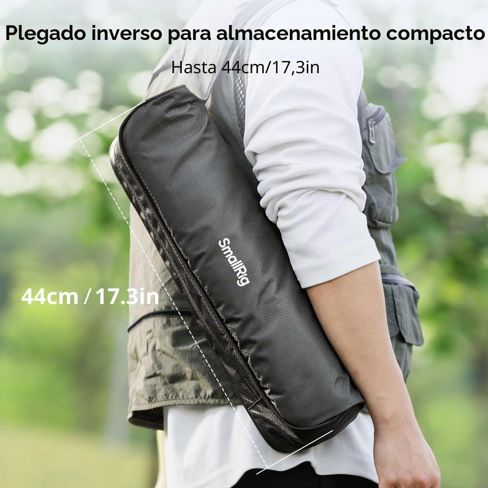 SMALLRIG CT150 Kit de Trípode de Viaje para Video, con Cabezal de Video con Giro e Inclinación, Placa QR para Arca, Giro de 360° e Inclinación de 90°/-70°, Carga Máxima de 3 kg/6,6 lb para DSLR - 4937