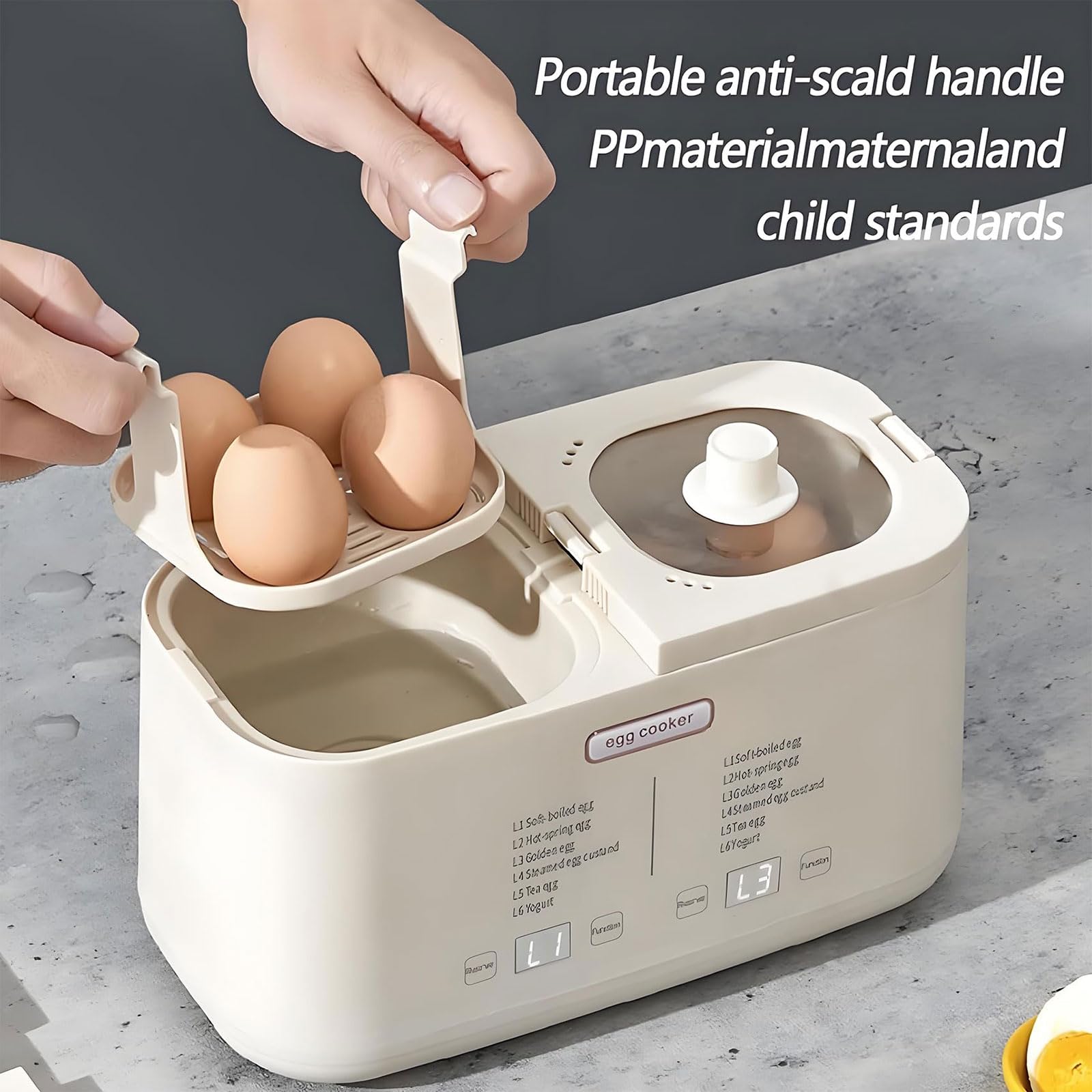 Hervidor De Huevos 550W, Con Capacidad Para 8 Huevos & 6 Modos