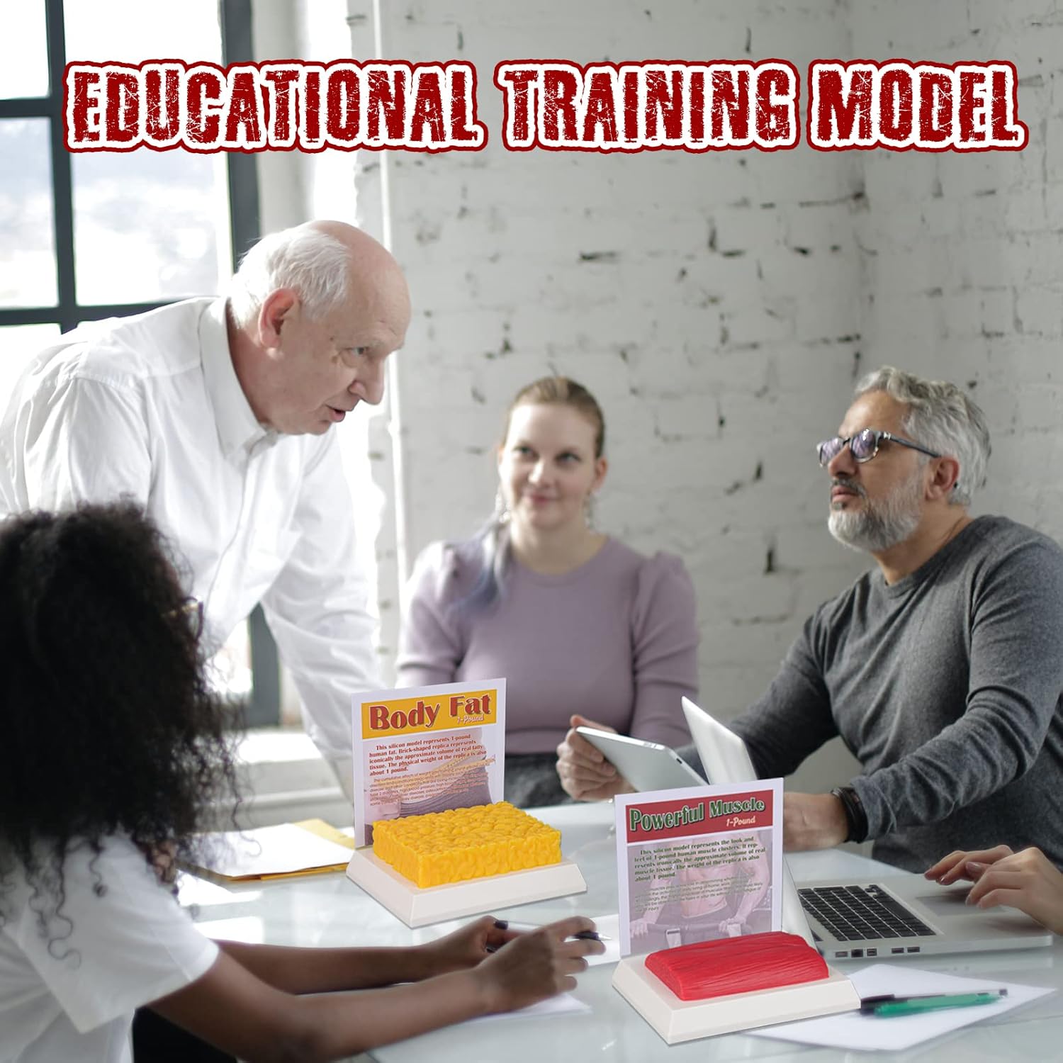 SimCoach Human Body Fat & Muscle Replica 1 Lb, Keep Fit &Fitness Motivation Reminder, Silicone Human Muscle Fat Model for Nutritionist, Athlete