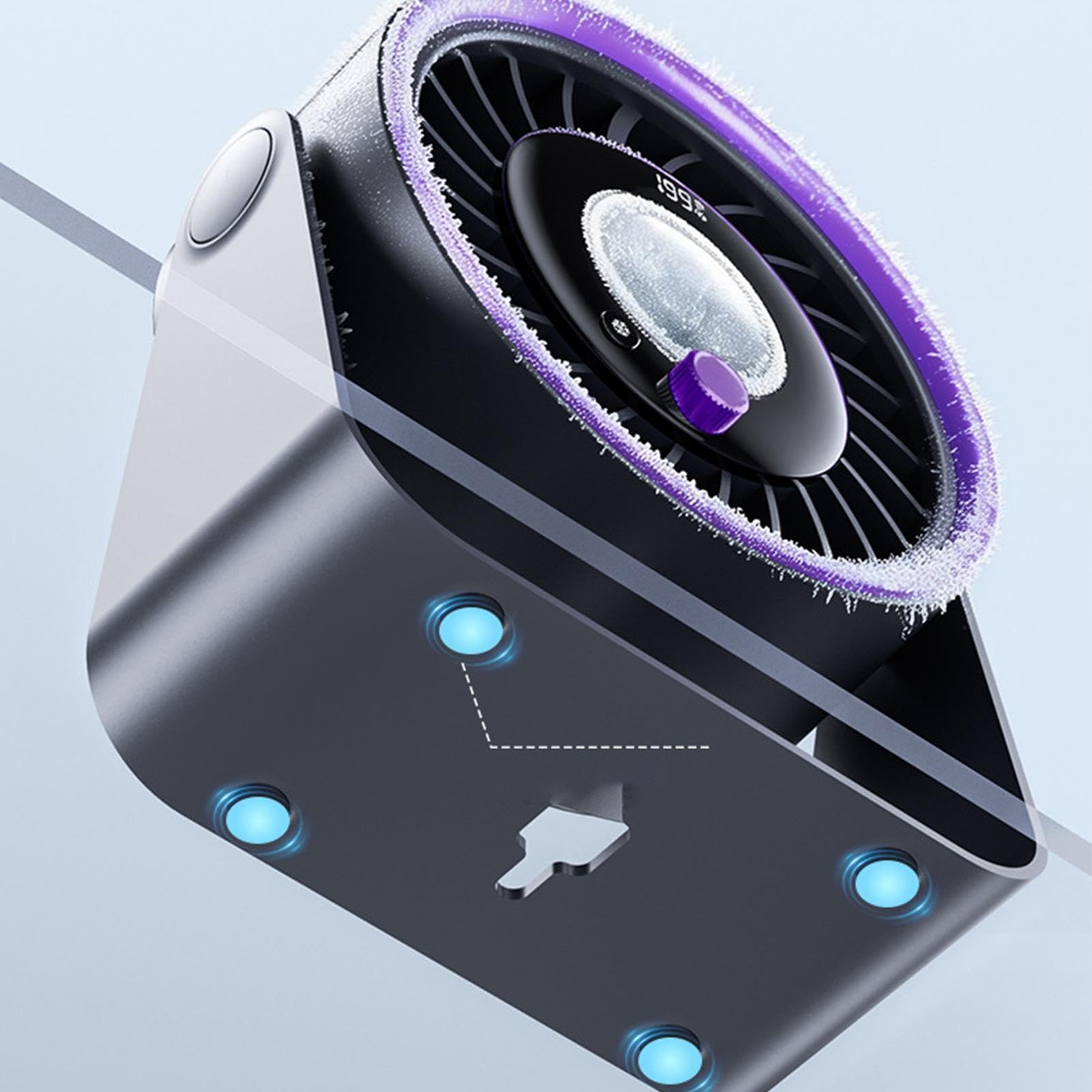 Ventilatore da tavolo portatile USB, ricaricabile, silenzioso, regolabile, leggero, per casa, ufficio, camera da letto, all'aperto, campeggio, viaggi, uso interno/esterno