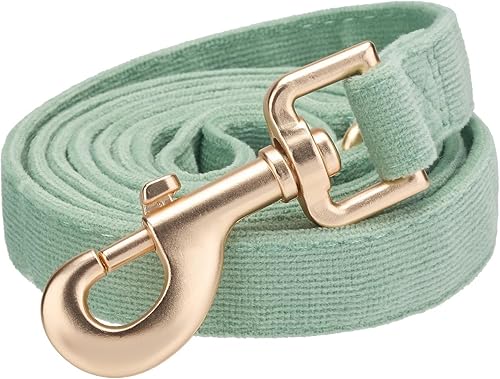 Miniatura 14 de Correa de perro de algodón suave, correas de pana resistente de 5 pies con gancho de metal dorado para perros pequeños, medianos y grandes, mediano