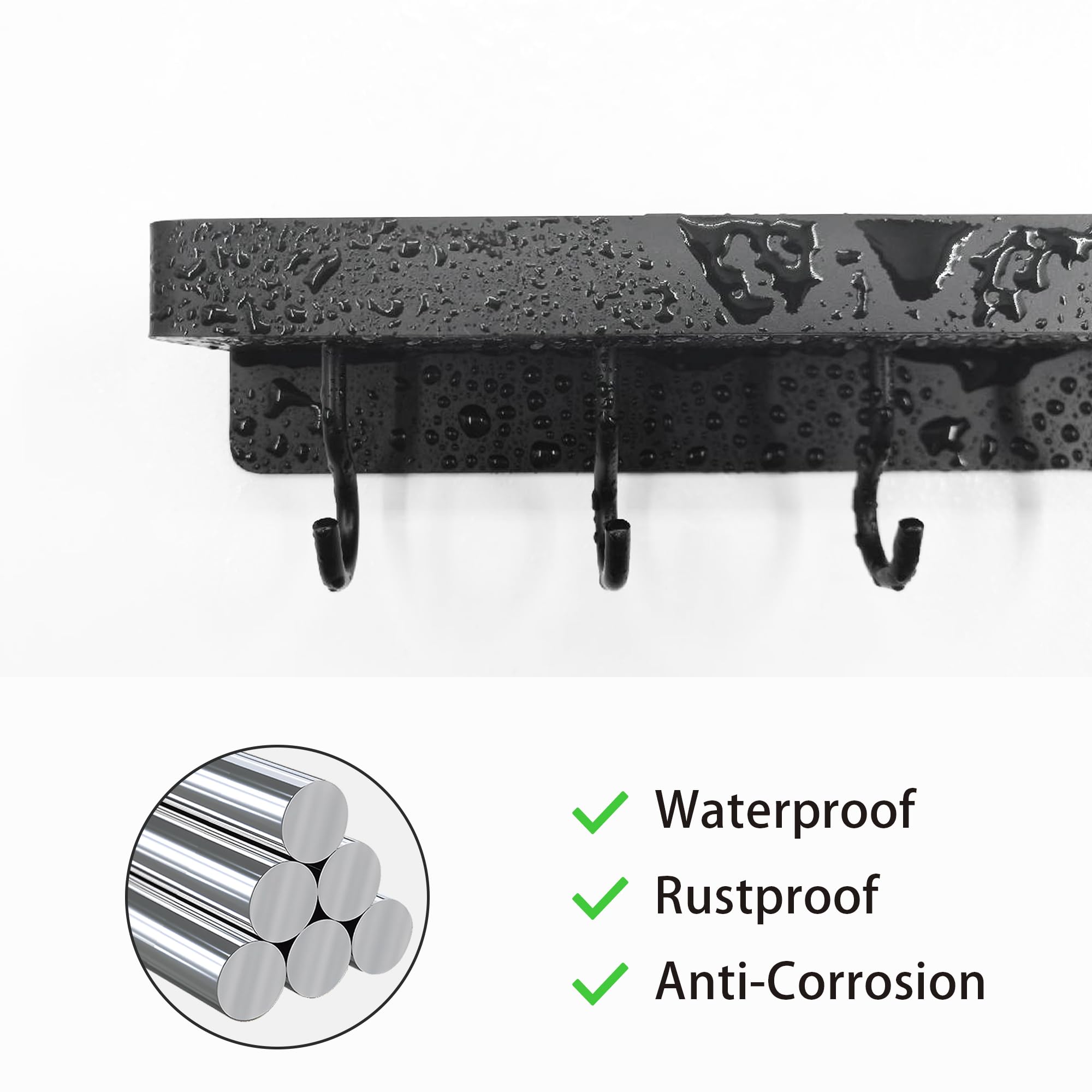 Adhesive Key Black Key Holder For Wall Command Strips Hooks