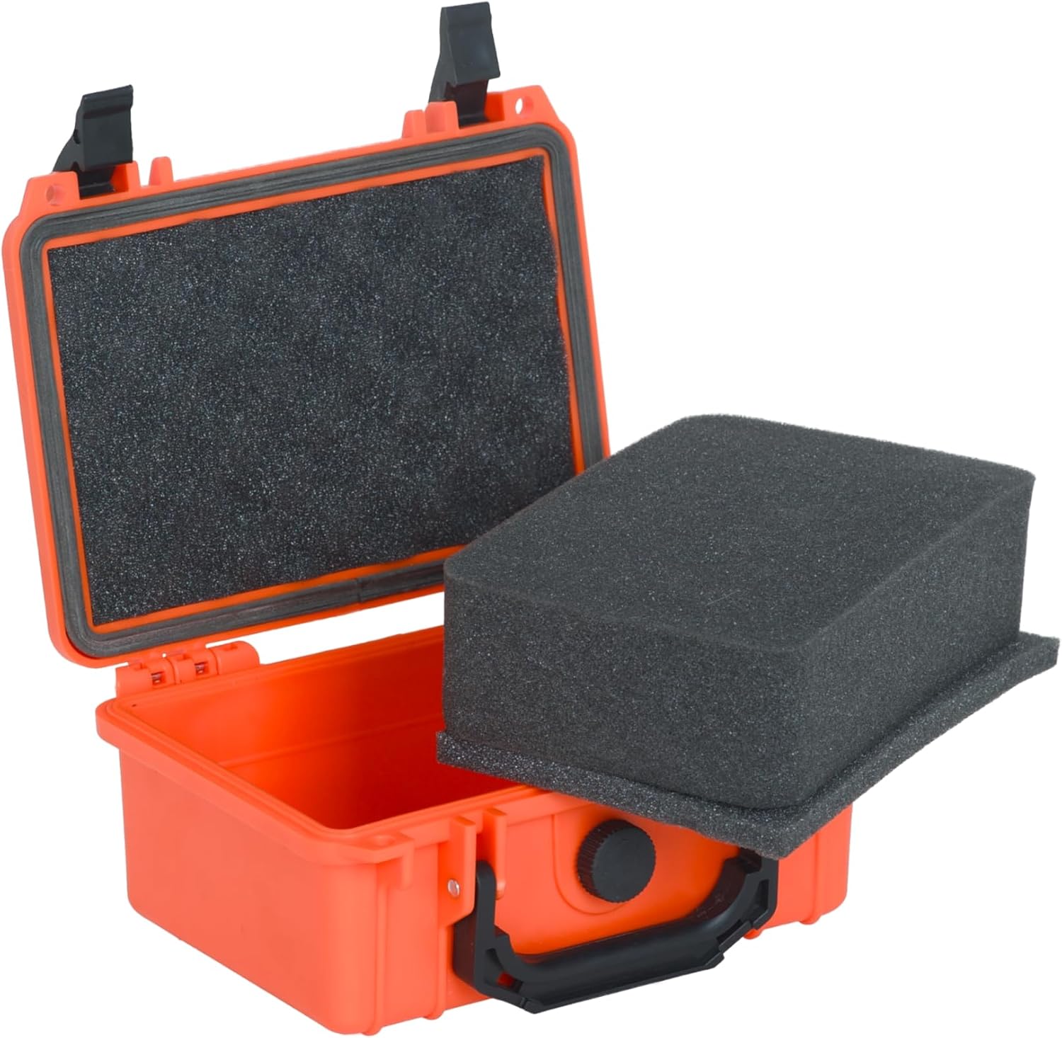 MEIJIA Portable All Weather IP67 Waterproof Protective Case, Hard Case,Camera Case With Customizable Foam,Fit Use of Drones, Cameras,Equipments, 8.12”x6.56”x 3.56” (Orange) - Image 2