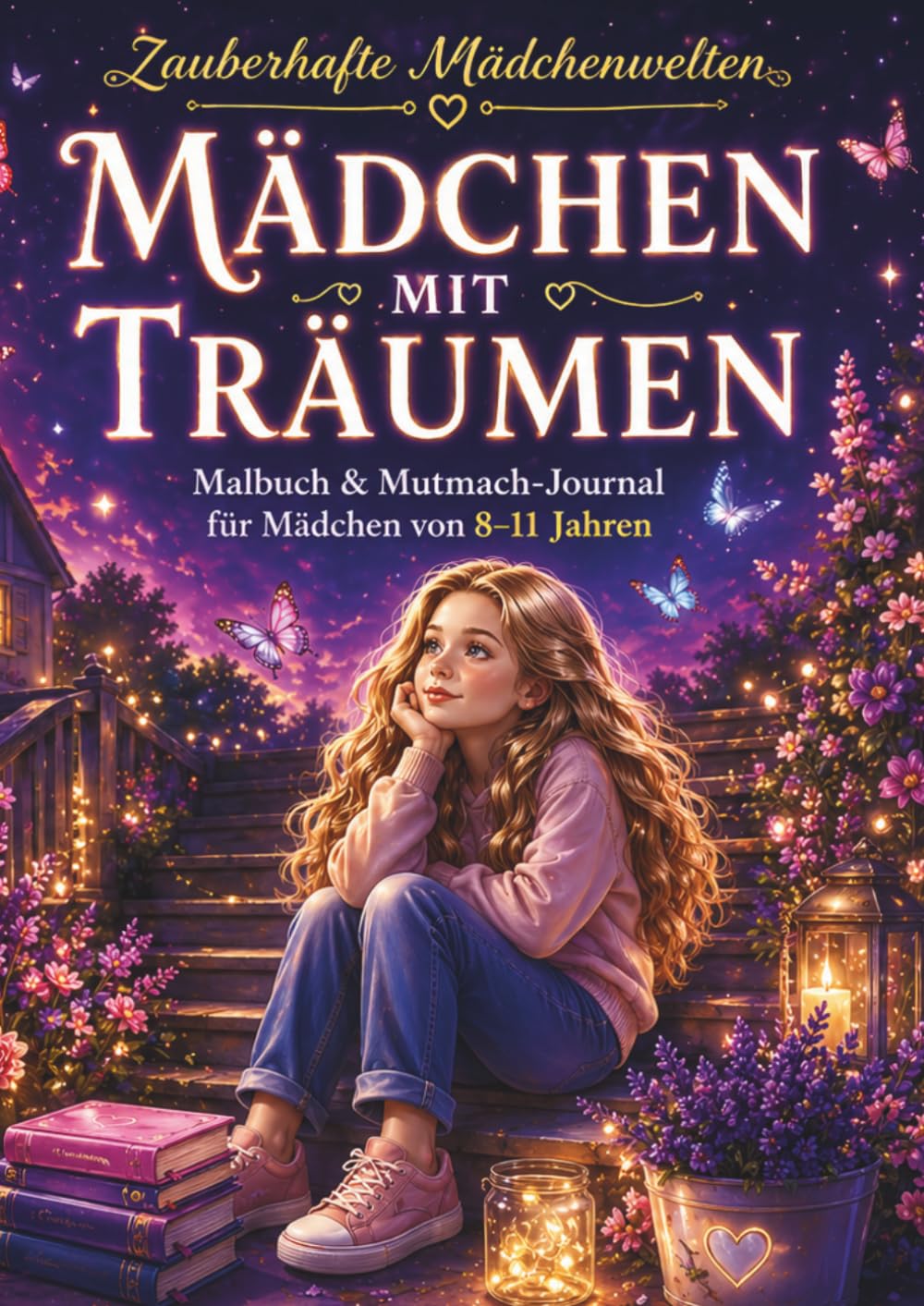 Zauberhafte Mädchenwelten: Mädchen mit Träumen: Dein Journaling- & Malbuch: Kreative Affirmationen, Mutmacher-Sprüche & Ausmalbilder für Mädchen von 9-13 Jahren