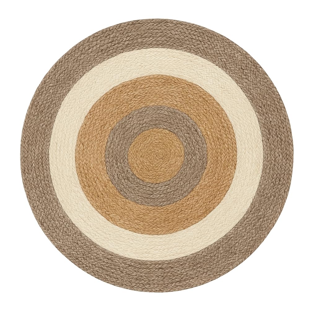 MY-RUG Jute Teppich Rund 120 cm - Sisal-Optik Handgewebt - Naturfaser Beige | Nachhaltiger Juteteppich für Wohnzimmer und Flur, OEKO-TEX zertifiziert, pflegeleicht, beidseitig nutzbar und weich