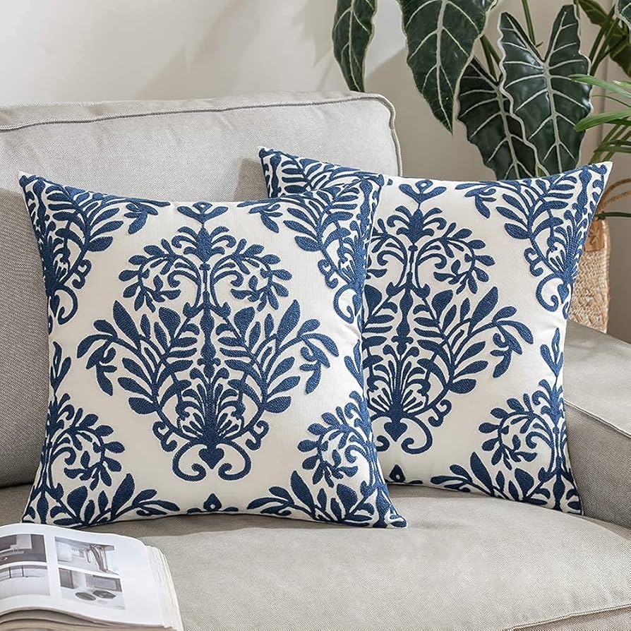 Amazon.co.jp: Komfort Home 刺繍装飾枕 インサート&カバー アクセント