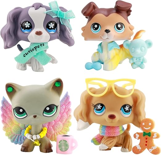 Collectable lps Figure Pack, 4pcs lps Pet, lps Cocker