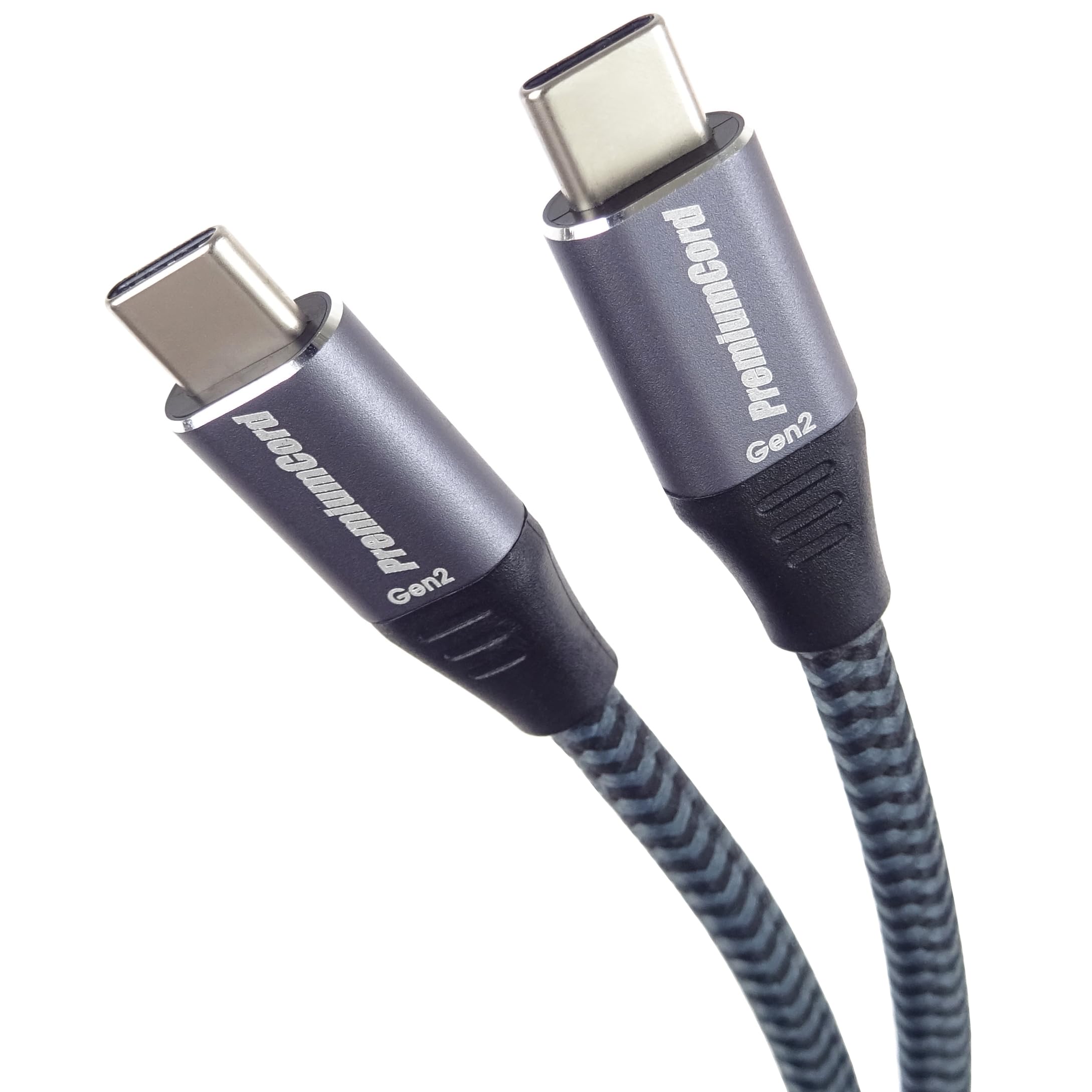 PremiumCord Kabel Połączeniowy USB-C 3.2 Gen 2x2, Kabel do Transmisji Danych SuperSpeed ​​Do 20Gbit/s, Ładowanie do 5A, Moc 100W, Obsługuje PD 3.0 / QC 4.0, USB Wtyk Typu C, Kolor Czarny, Długość 1,5m