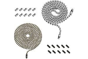 2 Pack 9.9 Feet Stainless Steel Ball Chain Extenders with Connectors for...
