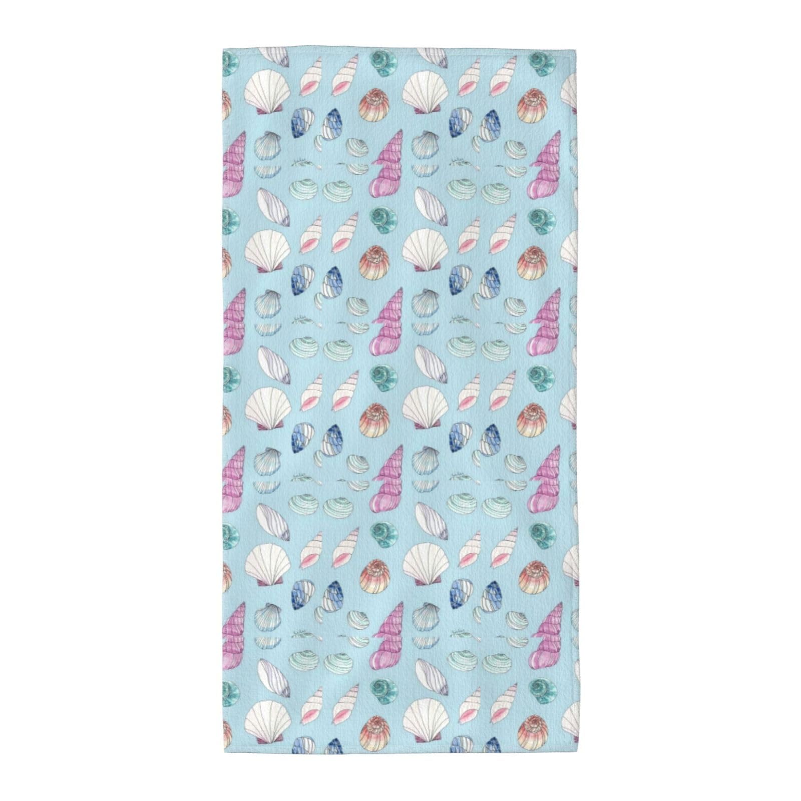 WYCZHY Sea Shell Printed Quick Dry Beach Towel For Camping Travel Vacation