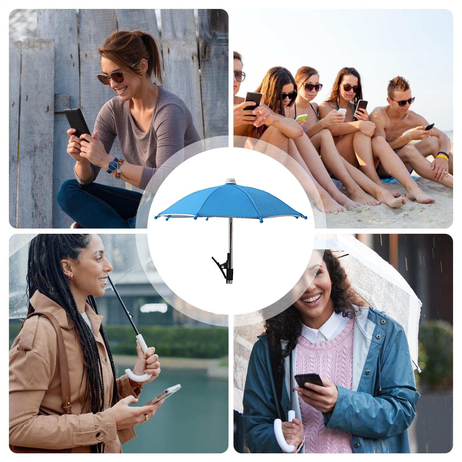 Genérico Parasol pour téléphone contre le soleil | Protection UV pour téléphone portable avec clip | Accessoires antireflets avec protection UV pour voiture, camping, plage, piscine extérieure