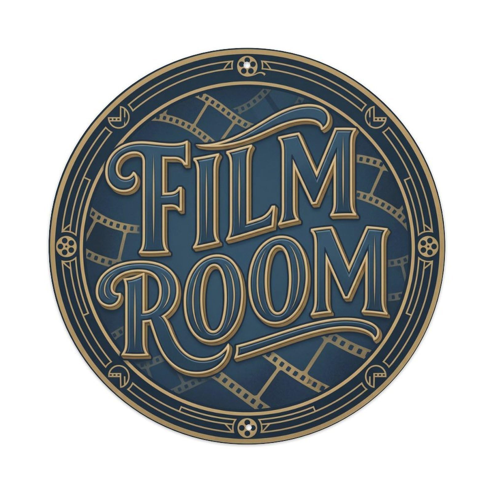 Metal Tin Sign Vintage Film Room Text Filmstrip