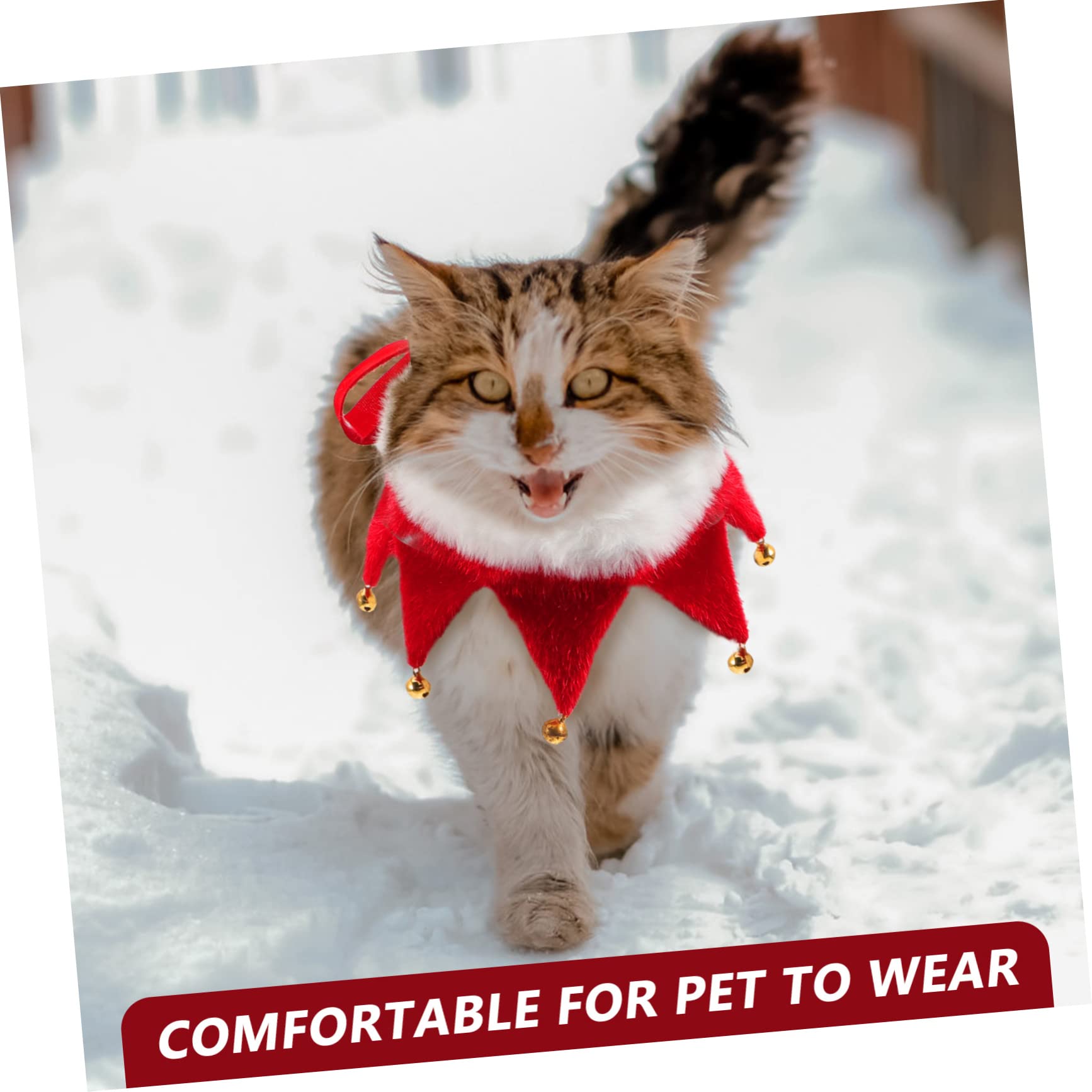 Kisangel Collier de Noël Ajustable avec Clochettes pour Chien et Chat Confortable et Décoratif