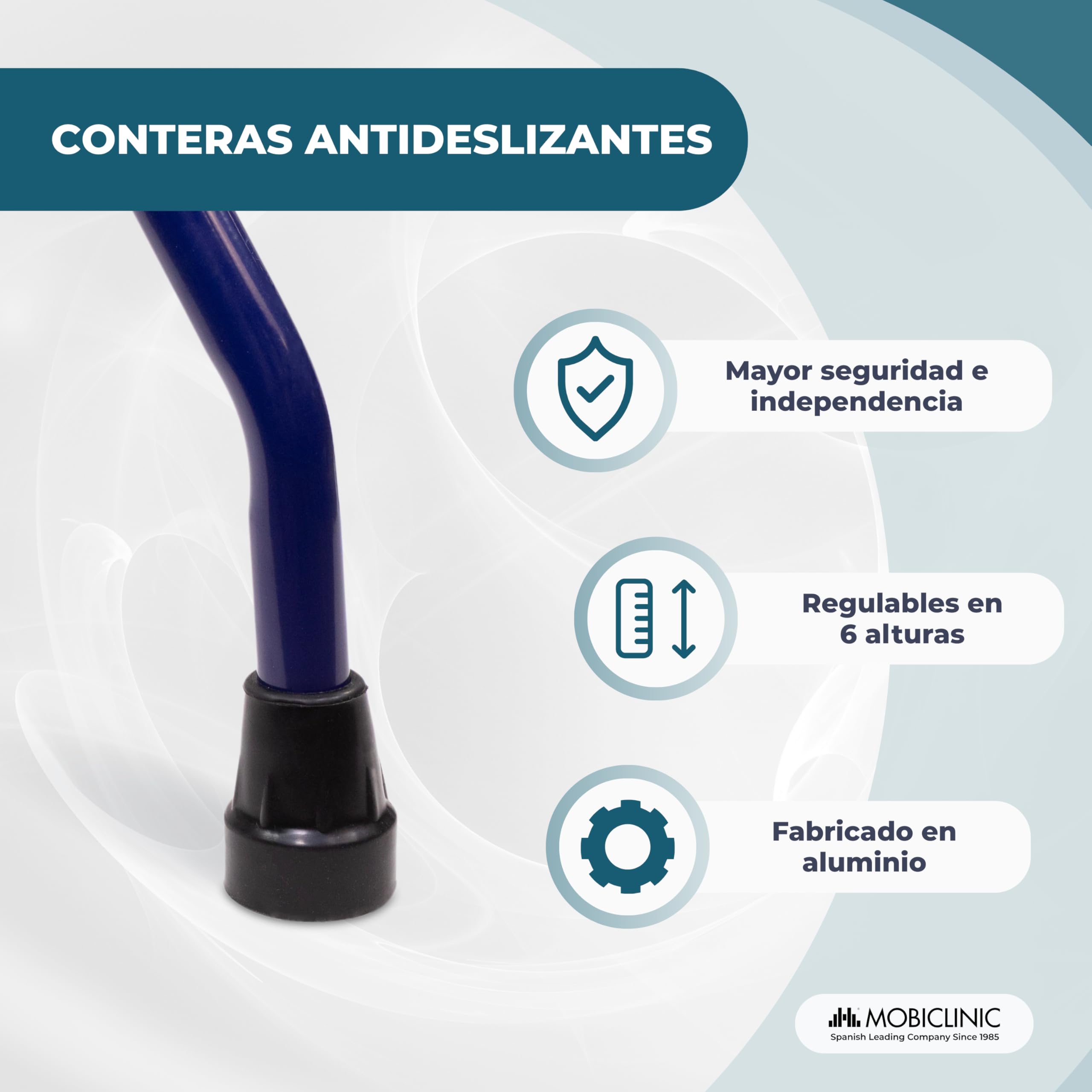 Mobiclinic®, Andador Plegable, Ajustable, Resistente, Emérita, Acero, Empuñaduras Ergonómicas, Ligero, con Asiento y 2 Ruedas, Azul
