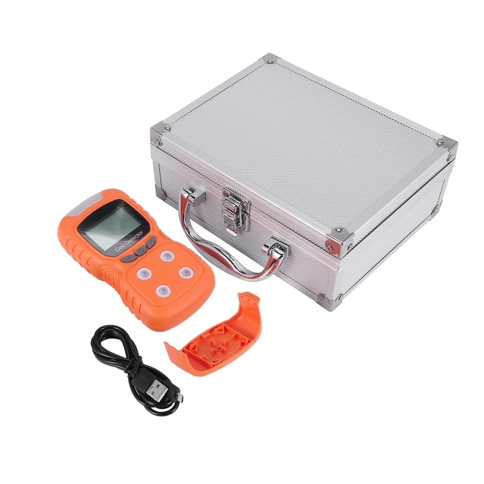 Detector de gas 4 en 1 CO H2S O2, detector de fugas de gas portátil con pantalla LCD, alarma audible y de vibración, analizador de gas múltiple recargable IP65