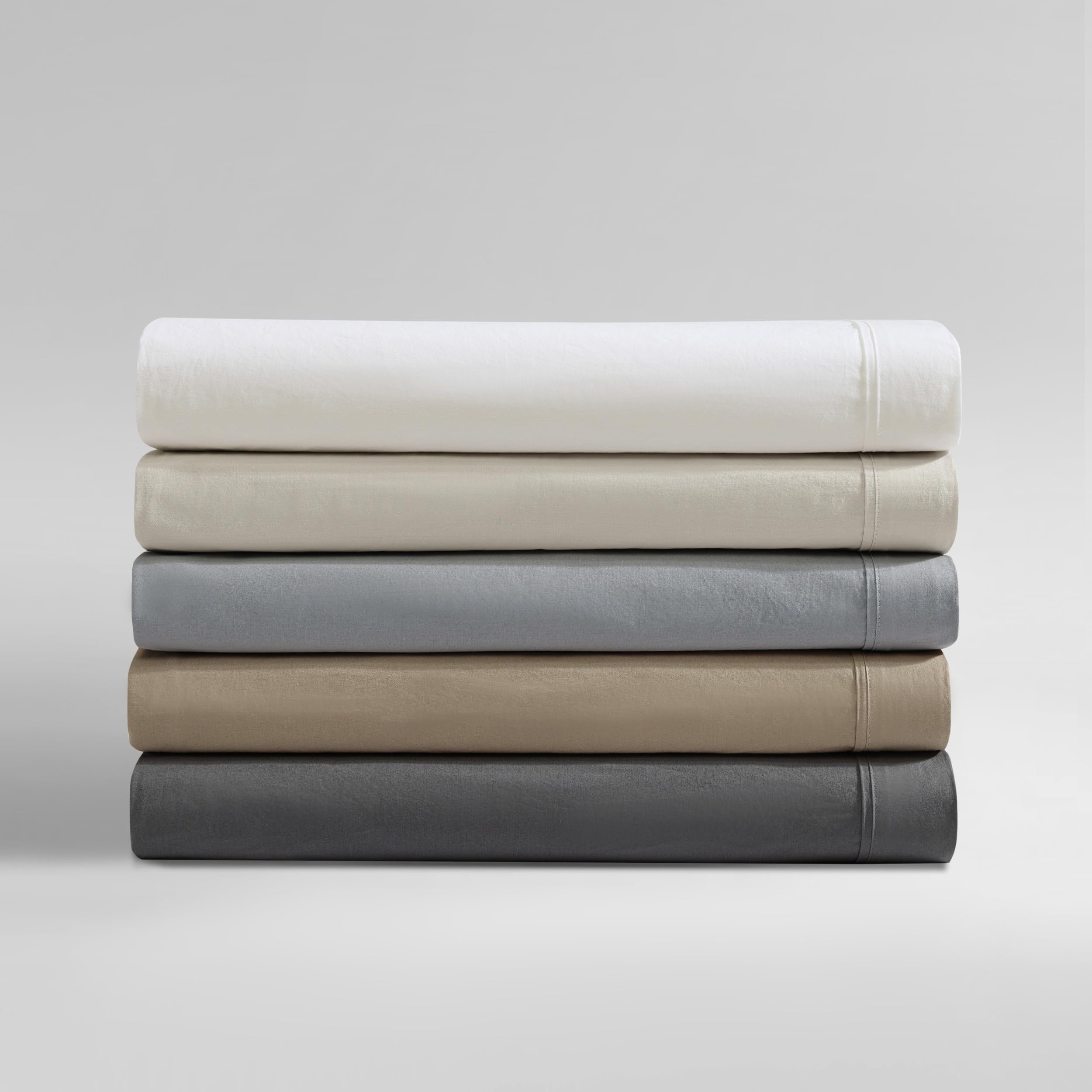 Calvin Klein - Lenzuola Queen, Set di biancheria da letto in percalle di cotone lavato, arredamento moderno per la casa (blu acciaio, Queen)