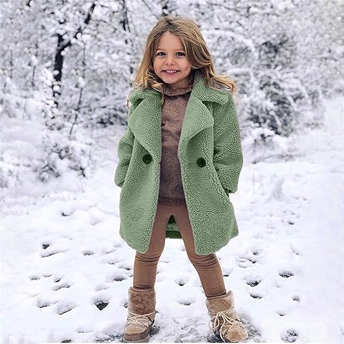 Miniatura 4 de TBUIALL Abrigos de invierno para niñas, forro polar grueso, abrigo cálido resistente al viento, ropa exterior para bebés, chaqueta acolchada para