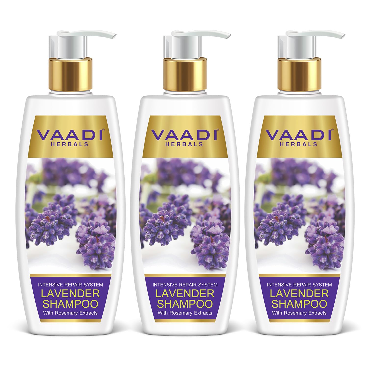 Vaadi Herbals Intensive Repair System Lavender Shampoo, 350ml (Pack of 3)