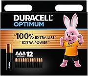 Duracell Optimum Batterien AAA, 12 Stück, bis zu 100 % Extra Power oder zusätzliche Leistung