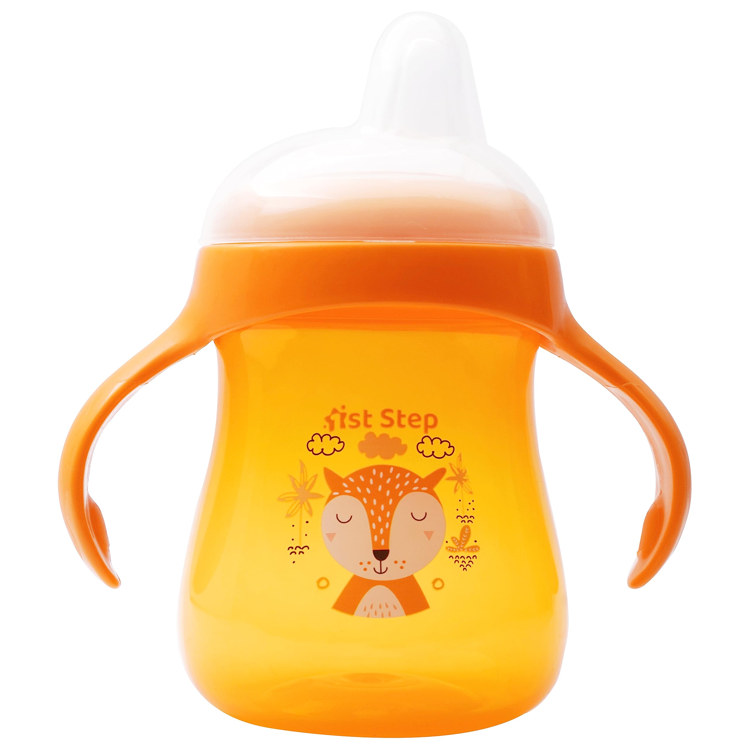 1ST STEP Matte Collection BPA Free Soft Spout Sipper with Twin Handles for Easy Grip (Orange)-picture-22