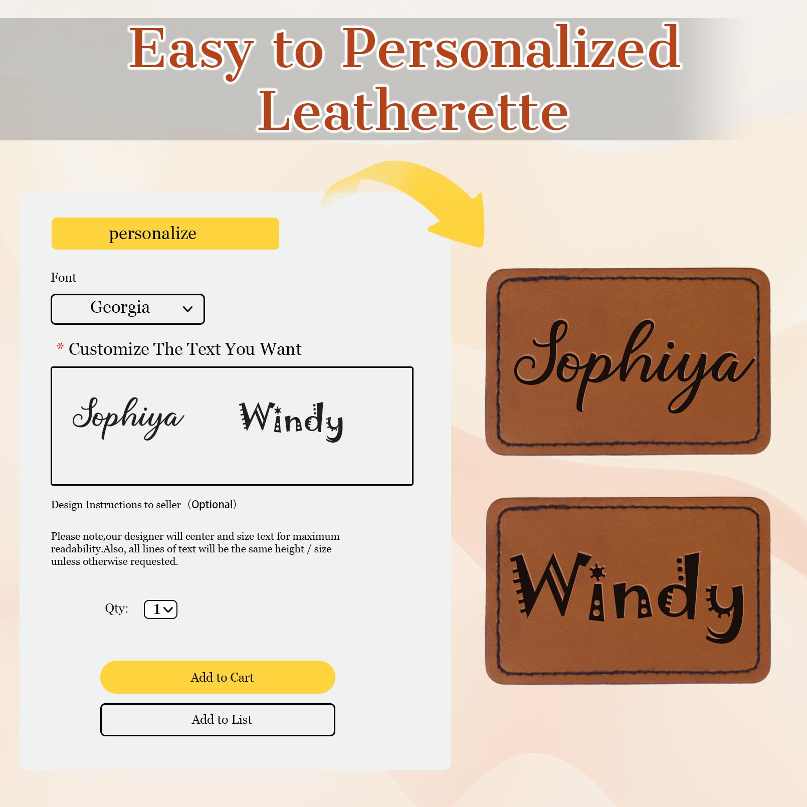 Dinikally 10 Pcs Personalized Leather Tags - Rectangular Hat Patches with Adhesive Backing - Customizable for Hats, Towels, and More