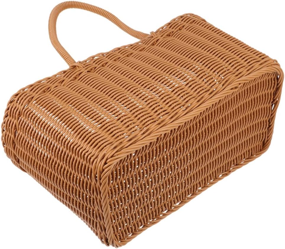 1Pc Picnic Accessories Rattan Storage Basket Fruit Storage Basket