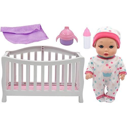 New Adventures Magic Nursery: Doll in Crib - 8" Baby Doll Playset, Children's Pretend Play, Ages 2+