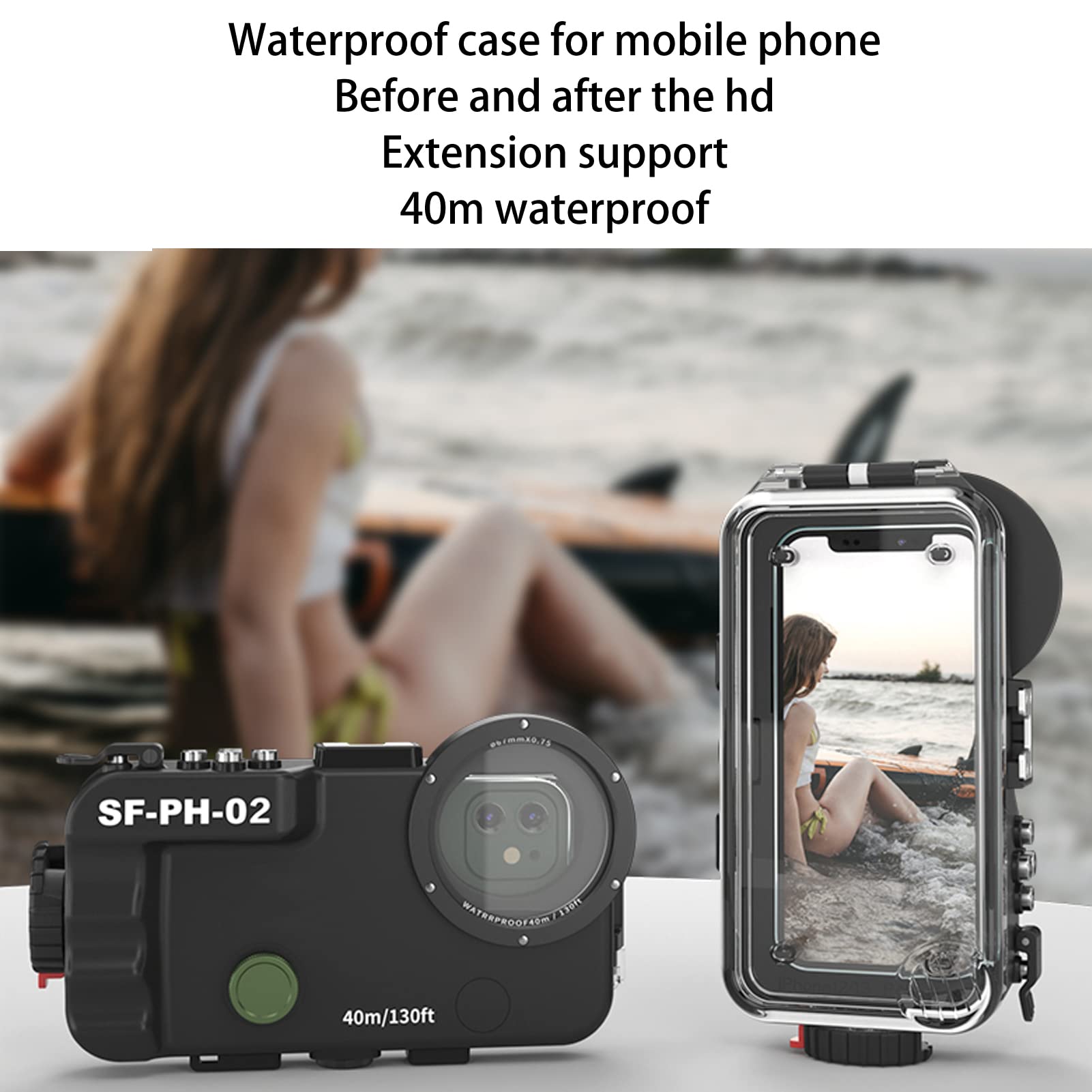 Funda Impermeable para Teléfono 12 12 Pro, Bolsa Protectora Subacuática Duradera a 40m de Profundidad para Deportes de Buceo y Esnórquel