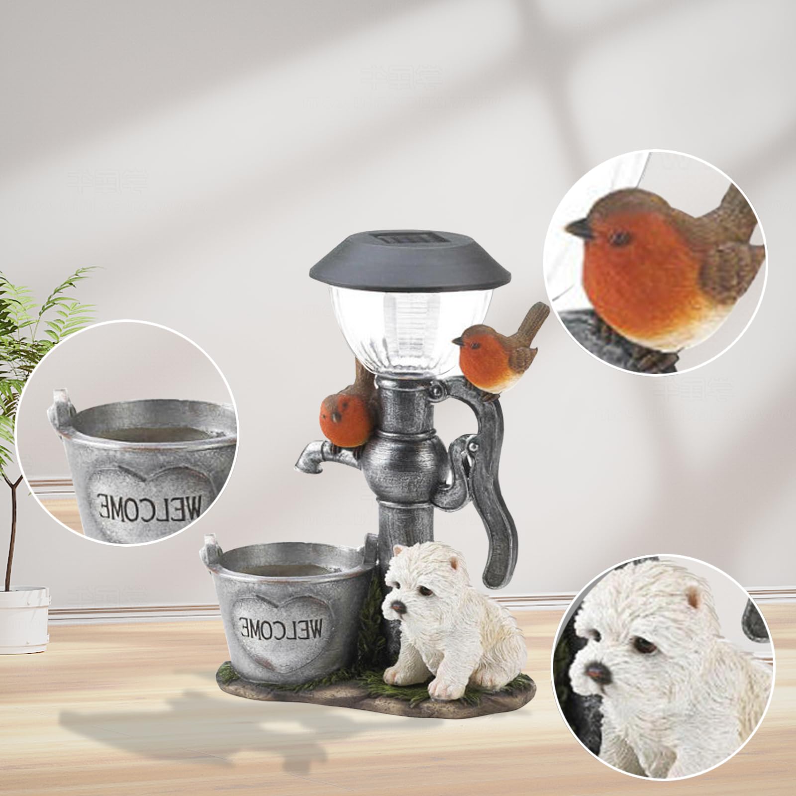 Solar Garden Resin Dog Statue Decoration, Outdoor Ornaments and Gifts, Animals Climbing Waterproof Lights for Home Lawn Patio Balcony - Image 4